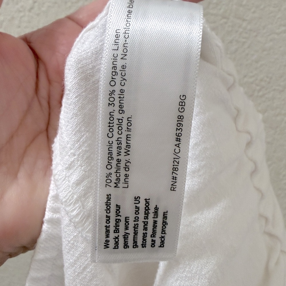 NWT Eileen Fisher Slubby Organic Cotton Linen Lantern Pant in White - Picture 12 of 12